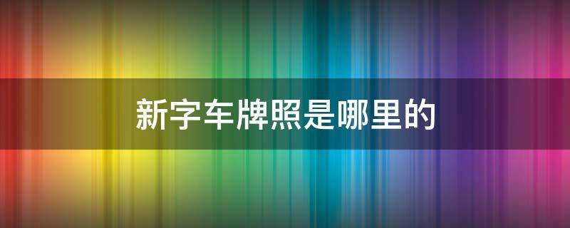 新字车牌照是哪里的（车牌照新字头是哪里的）