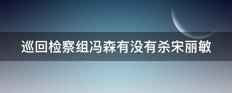 巡回检察组冯森有没有杀宋丽敏（巡回检察组冯森有没有杀宋丽敏的）