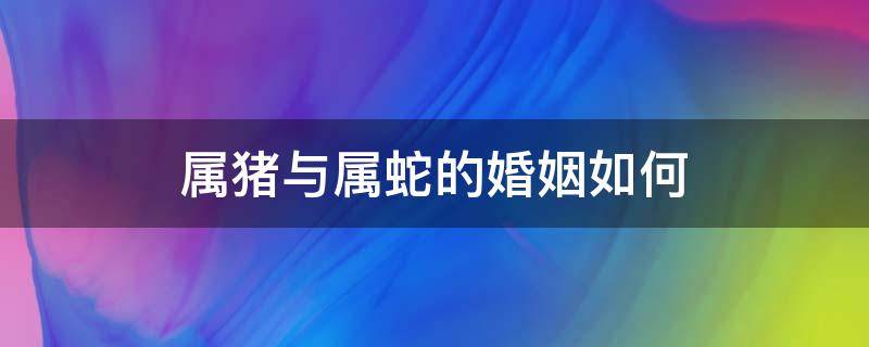 属猪与属蛇的婚姻如何 属猪与属蛇的婚姻如何化解