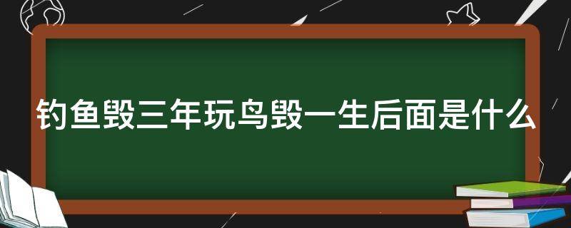 钓鱼毁三年玩鸟毁一生后面是什么 钓鱼毁三年玩鸟毁一生玩石头会怎样