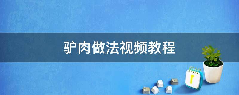 驴肉做法视频教程（驴肉的做法视频）