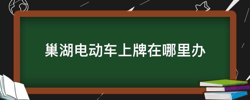 巢湖电动车上牌在哪里办（巢湖市电动车上牌在哪儿?）