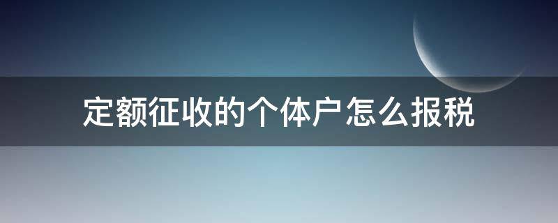 定额征收的个体户怎么报税（定额征收的个体户如何纳税）