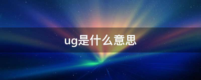 ug是什么意思（ug是什么意思是什么单位）