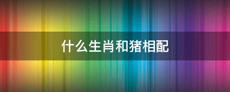 什么生肖和猪相配（猪跟什么生肖相配）