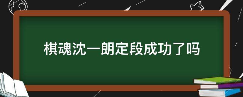 棋魂沈一朗定段成功了吗（棋魂沈一朗有没有定上段）