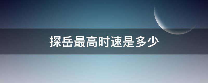 探岳最高时速是多少（探岳最快车速多少迈）