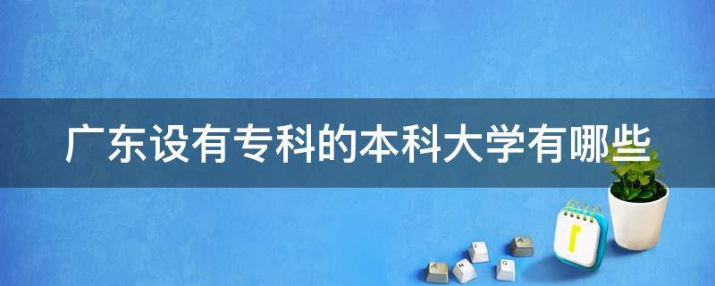 广东设有专科的本科大学有哪些 广东设有专科的本科大学有哪些大学