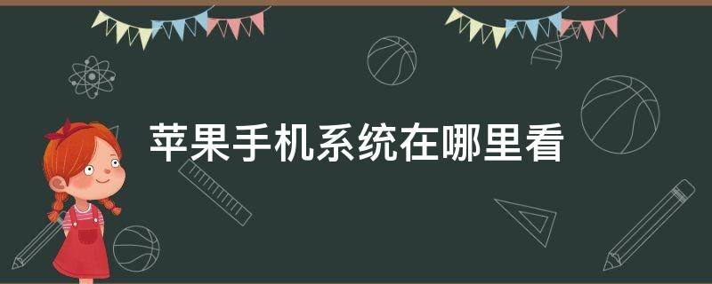 苹果手机系统在哪里看 苹果手机系统在哪里看更新