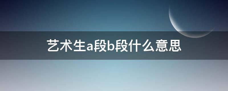 艺术生a段b段什么意思 艺术生a段和b段