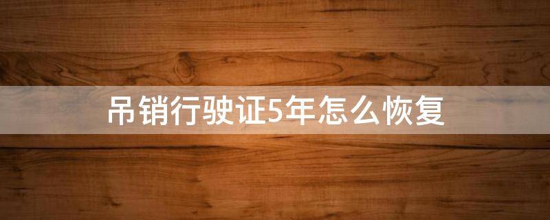 吊销行驶证5年怎么恢复（驾驶证被吊销5年,还有办法弄回来吗）