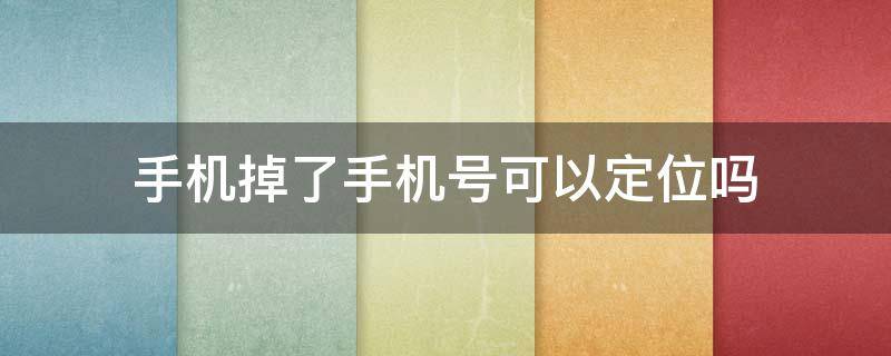 手机掉了手机号可以定位吗（手机掉了可以通过手机号定位吗）