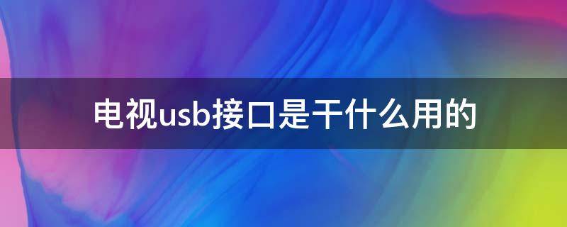 电视usb接口是干什么用的（电视后的usb接口是干什么用的）