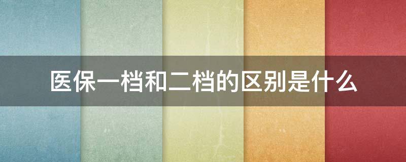 医保一档和二档的区别是什么 医保是一档好还是二挡好