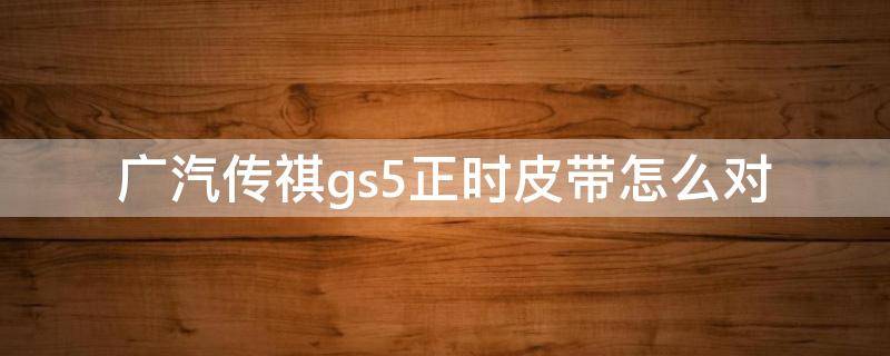 广汽传祺gs5正时皮带怎么对 广汽传祺gs5正时皮带怎么对图片