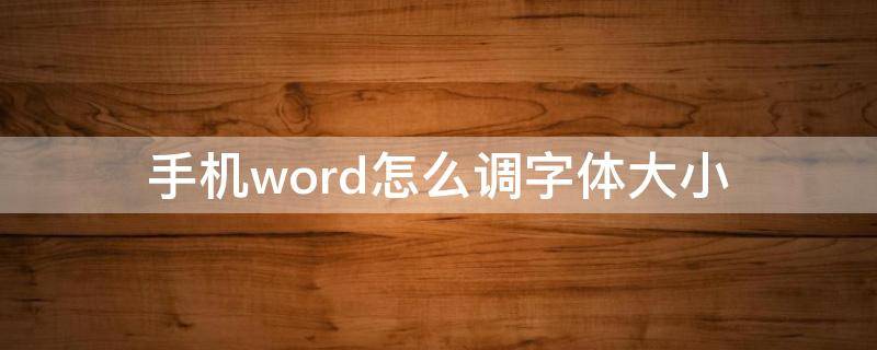 手机word怎么调字体大小（手机word可以调字体大小吗）