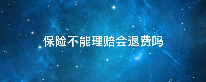 保险不能理赔会退费吗 保险不能理赔会退保费吗