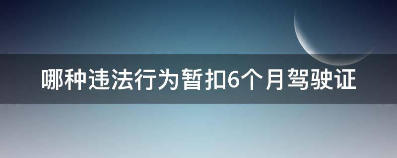 哪种违法行为暂扣6个月驾驶证 哪种违法行为暂扣六个月驾驶证