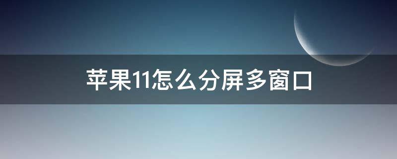 苹果11怎么分屏多窗口（苹果11手机怎么分屏多窗口）