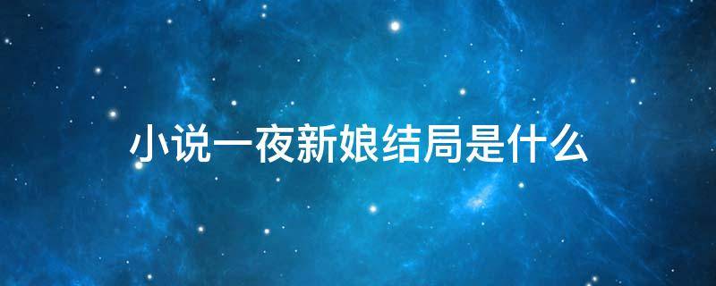 小说一夜新娘结局是什么 一夜新娘结局如何