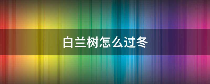 白兰树怎么过冬 白兰树怎么养护