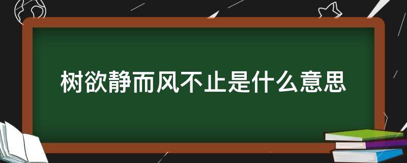 树欲静而风不止是什么意思（树欲静而风不止,子欲养而亲不待是什么意思）