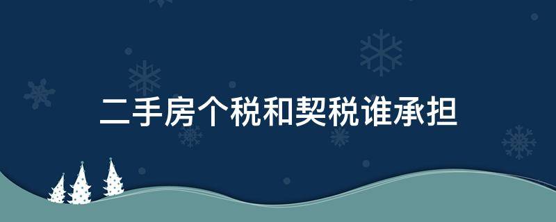 二手房个税和契税谁承担（二手房个税和契税谁交）