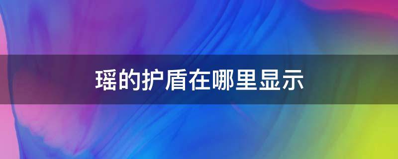 瑶的护盾在哪里显示（怎样看瑶的护盾）