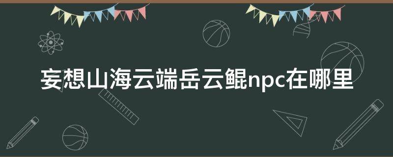 妄想山海云端岳云鲲npc在哪里（妄想山海云端岳云鲲npc在哪里视频）