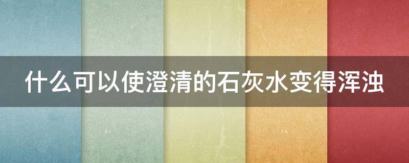 什么可以使澄清的石灰水变得浑浊 什么可以使澄清的石灰水变得浑浊呢