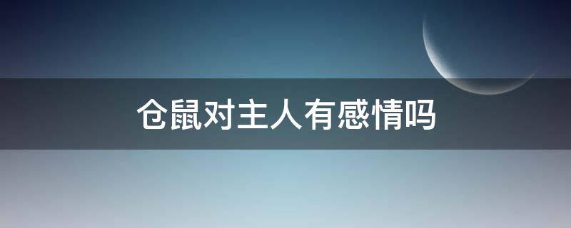 仓鼠对主人有感情吗（仓鼠喜欢主人会有什么表现）