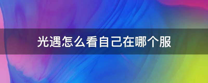 光遇怎么看自己在哪个服 光遇怎么看自己在哪个服务器