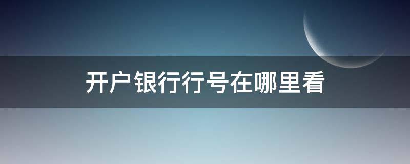 开户银行行号在哪里看 如何查看银行开户行行号