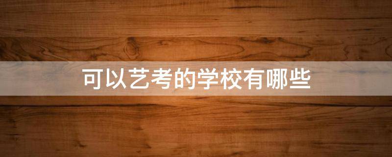 可以艺考的学校有哪些 艺术生可以报考的学校