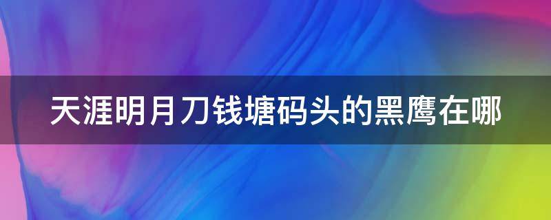 天涯明月刀钱塘码头的黑鹰在哪 天刀钱塘码头黑鹰在哪里