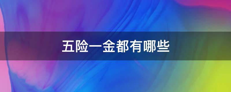 五险一金都有哪些（五险一金都有哪些可以取出来）