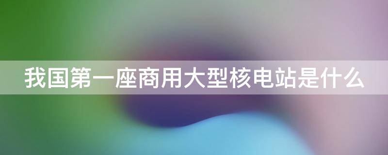 我国第一座商用大型核电站是什么（我国第一座商用大型核电站是什么时候建成）