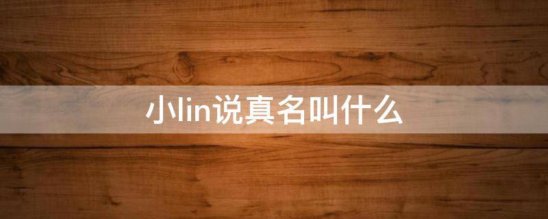 小lin说真名叫什么（小lin说是谁）