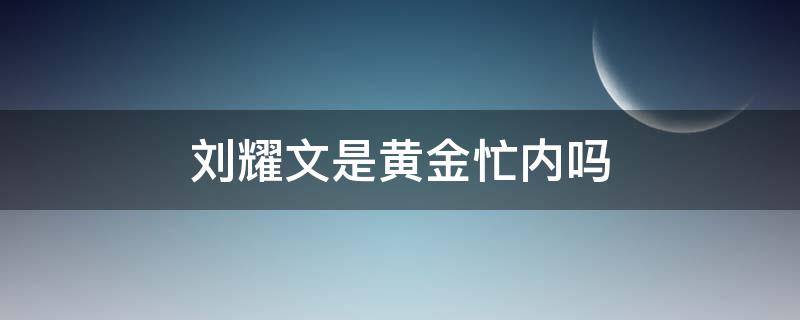 刘耀文是黄金忙内吗（刘耀文被称黄金忙内）