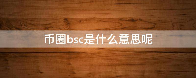 币圈bsc是什么意思呢（区块链bsc是什么意思）