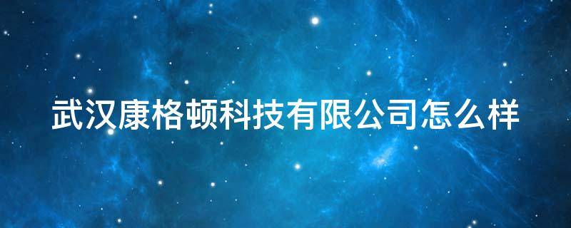 武汉康格顿科技有限公司怎么样（康格顿科技有限公司怎么样?）