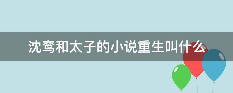 沈鸾和太子的小说重生叫什么 沈鸾和太子的小说重生叫什么名字