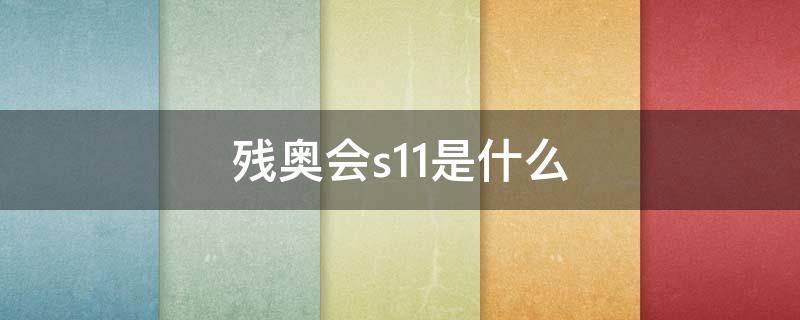 残奥会s11是什么（残奥会s11是什么比赛）