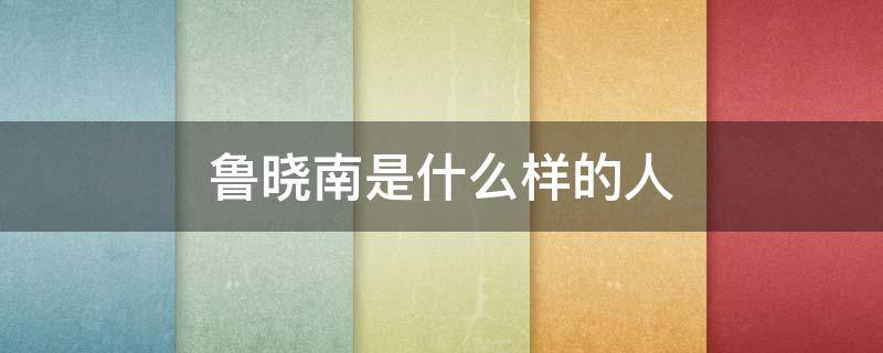 鲁晓南是什么样的人 鲁晓南简介