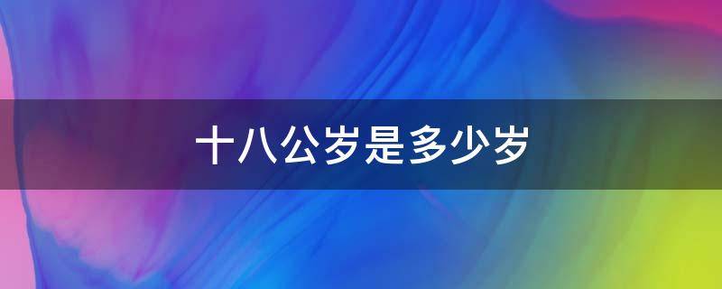 十八公岁是多少岁（18公岁是多大岁数）