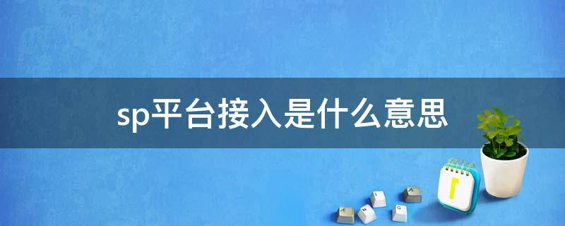 sp平台接入是什么意思 SP接口是什么意思