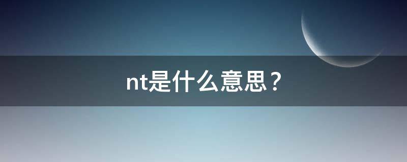 nt是什么意思？ nt是什么货币