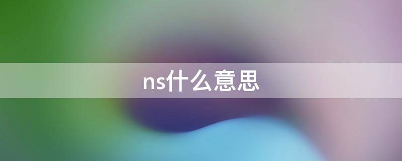 ns是什么意思 ns是什么意思医学类