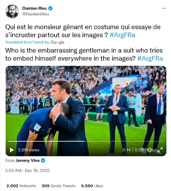 决赛后，马克龙被喷了......