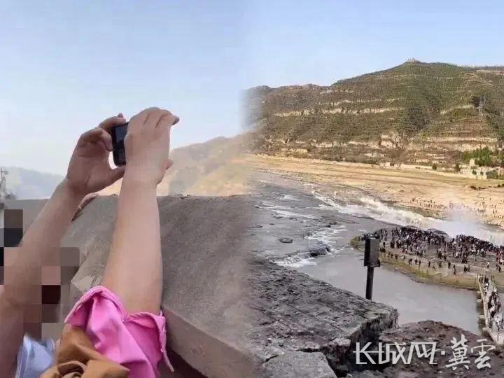 黄河壶口瀑布砌围墙防“偷窥”（黄河壶口瀑布航拍）